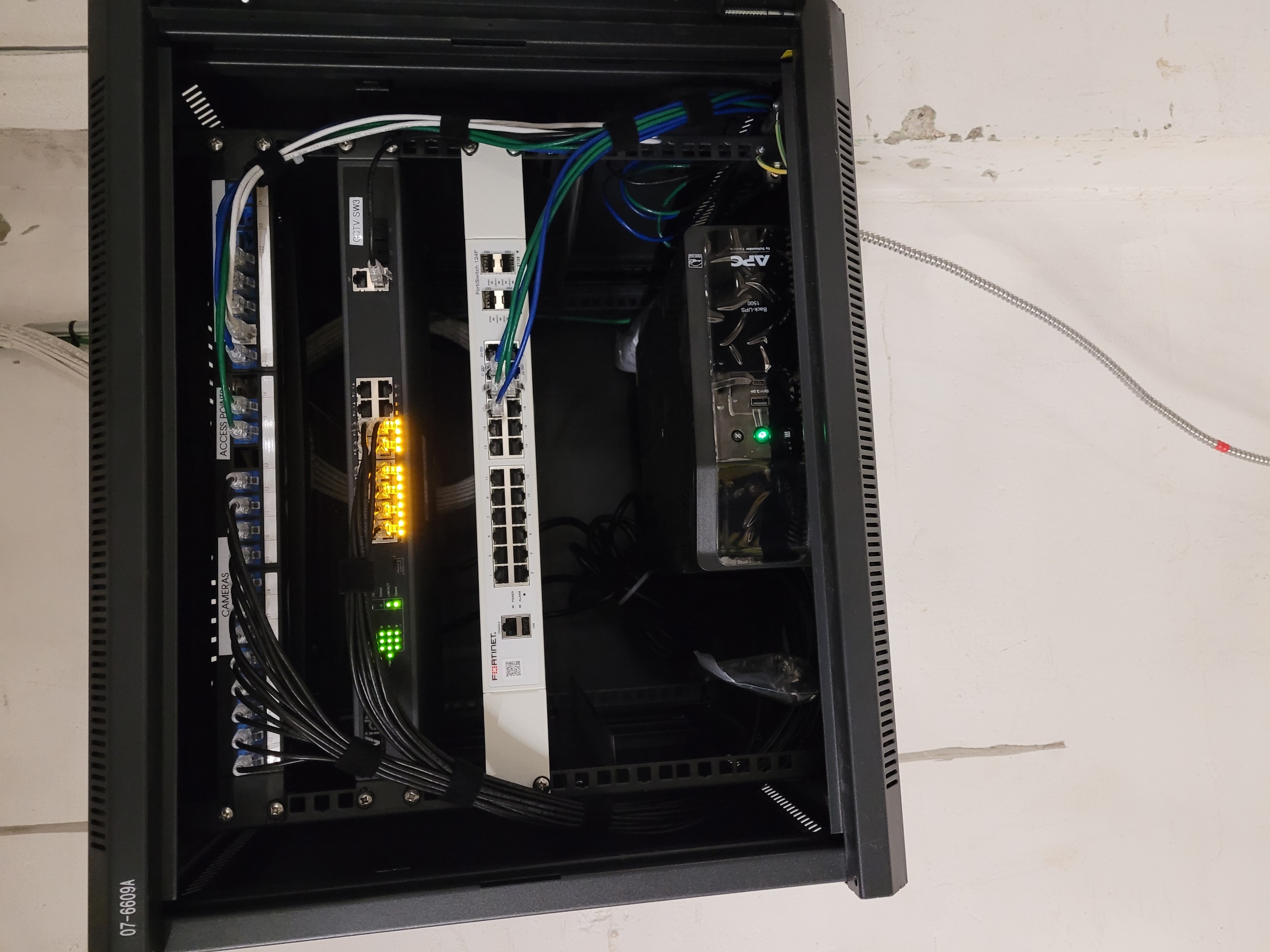 Basement network cabinet installation