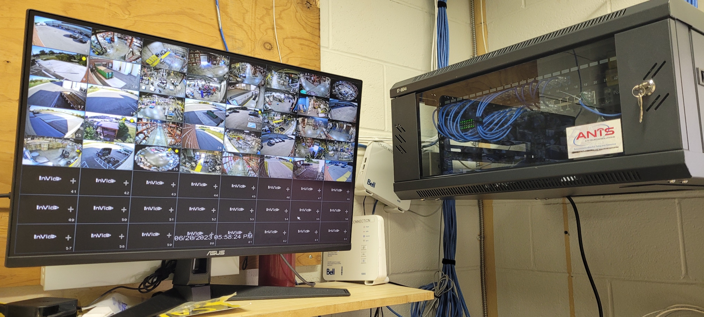 CCTV camera feed displayed on a local monitor