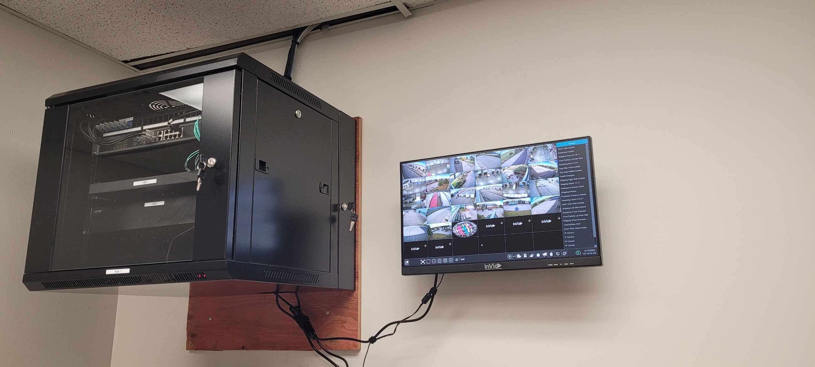 CCTV and network equipment rack installation