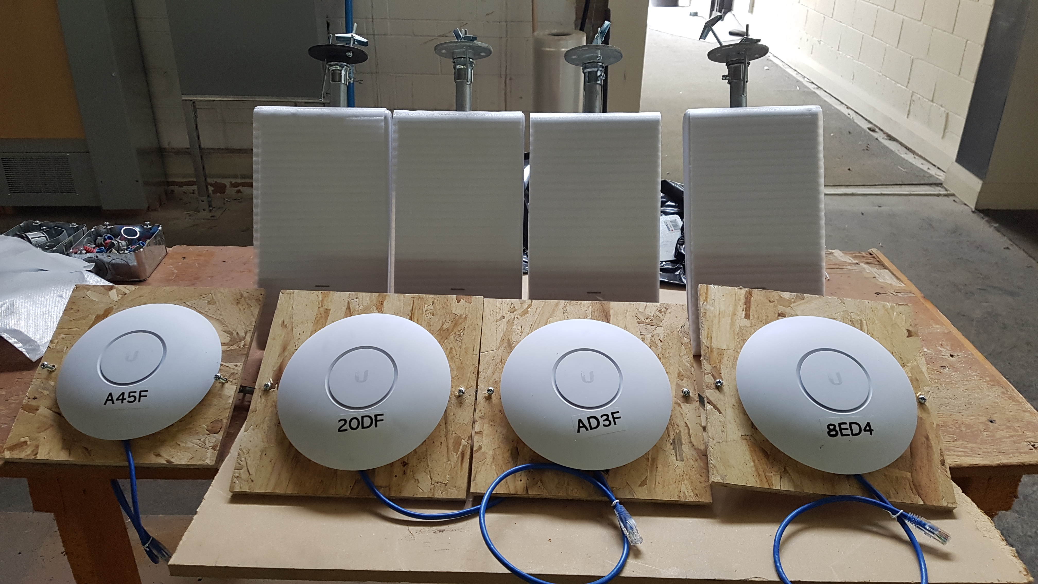 Wireless access points deployed across a facility